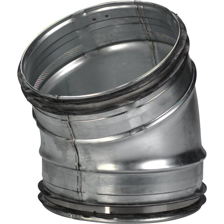 30 graders ventilationsbøjning med to nipler - 125 mm