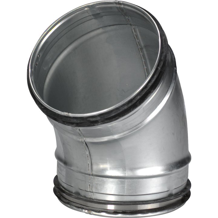 45 graders ventilationsbøjning med to nipler - 160 mm