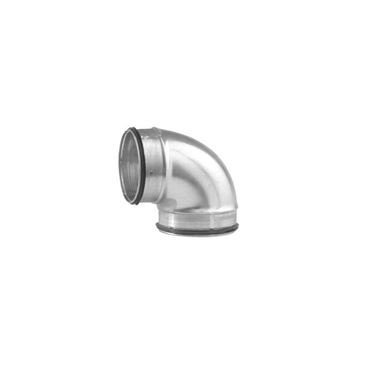 Kort 90 graders ventilationsbøjning med to nipler - 100 mm