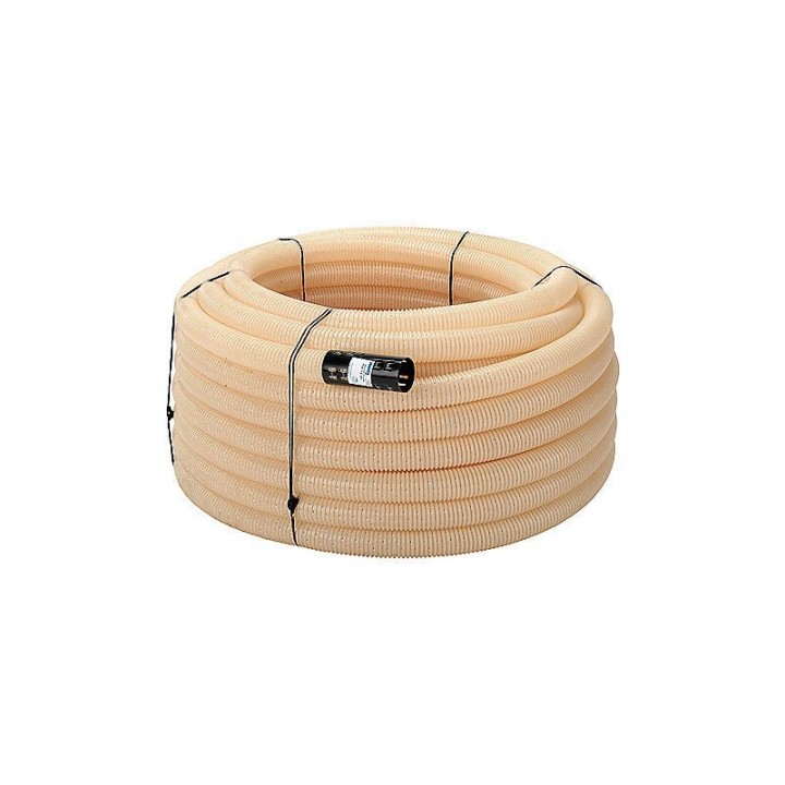 Uponor drænrør 128/113mm, 50m/rll. 1,2x6,5mm slids, hvid