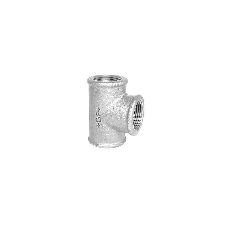 Galvaniseret T-stykke med indvendigt gevind - 4"