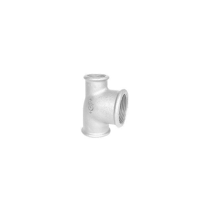 Galvaniseret & reduceret T-stykke med indvendigt gevind - 1½ - 1 - 1¼"