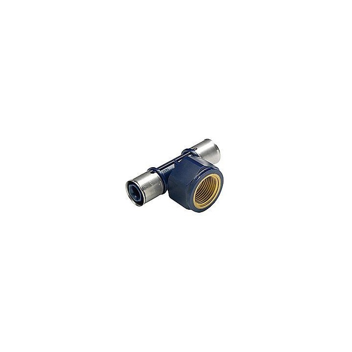 Wavin Tigris K1 AluPEX press T-stykke med muffe - 16 mm x ½" x 16 mm