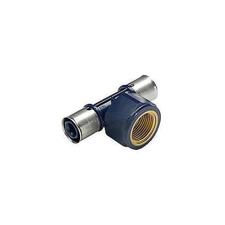 Wavin Tigris K1 AluPEX press T-stykke med muffe - 20 mm x ½" x 20 mm