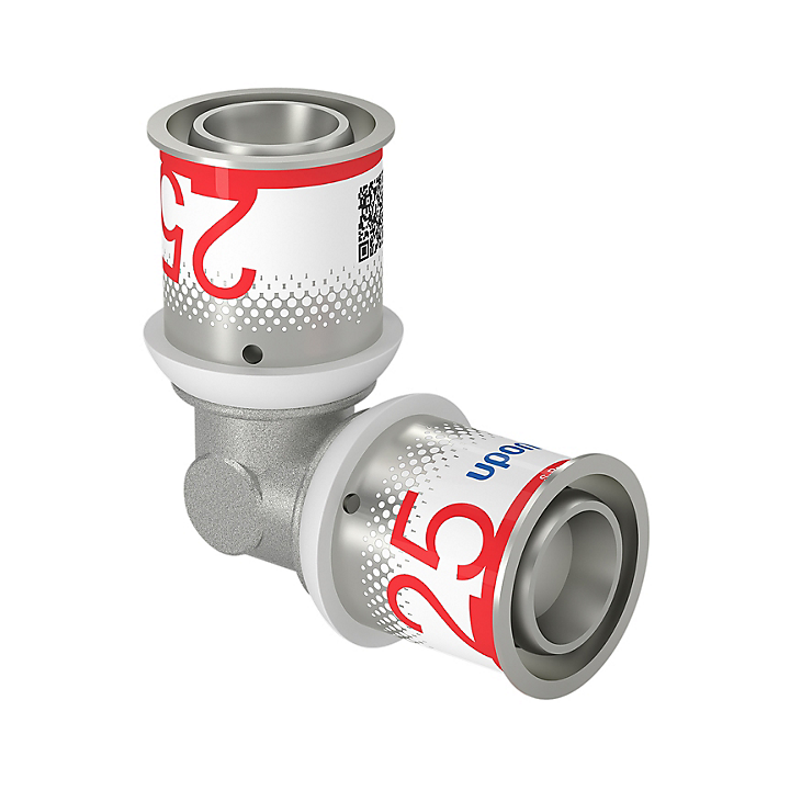 Uponor 90 graders AluPEX pressbøjning med muffe - 25 x 25 mm
