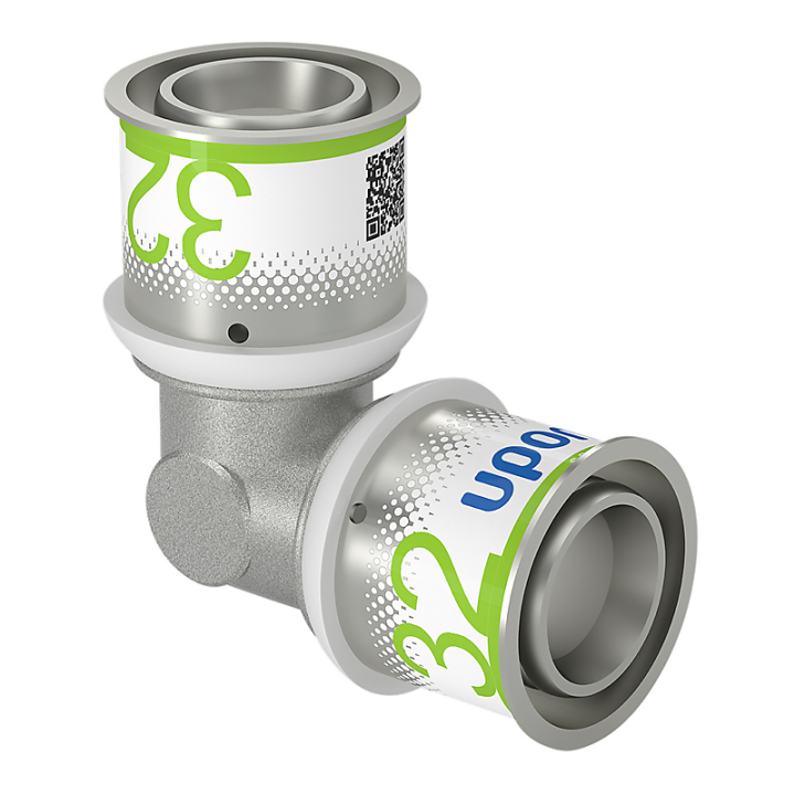 Uponor 90 graders AluPEX pressbøjning med muffe - 32 x 32 mm