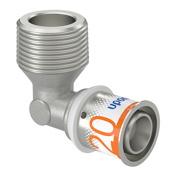 Uponor 90 graders AluPEX pressbøjning med nippel -  20 mm x ¾"