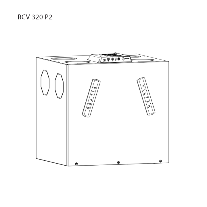 Dantherm RCV 320 P2 Ventilationsanlæg med varmegenvinding - Ø 125 mm
