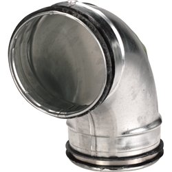 Ventilationsbøjning 90 grader med to nipler - 125 mm