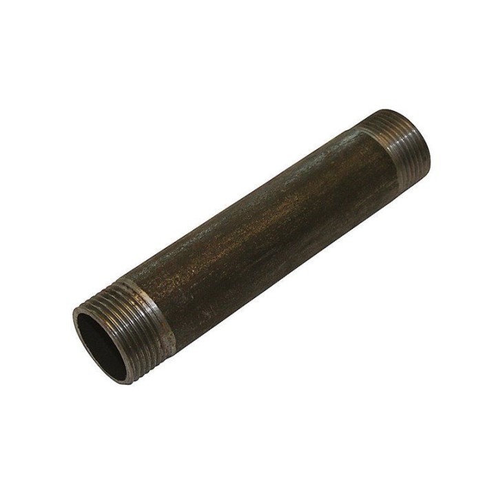 Sort gevind nippelrør N/N L 80 MM 1''