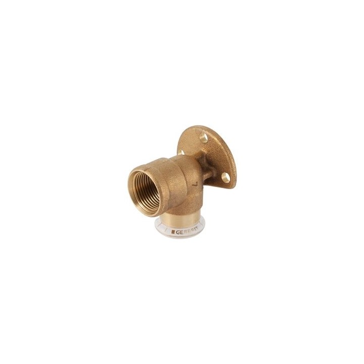 90 graders kobber pressdækvinkel med indvendig gevind - ½" x 18 mm
