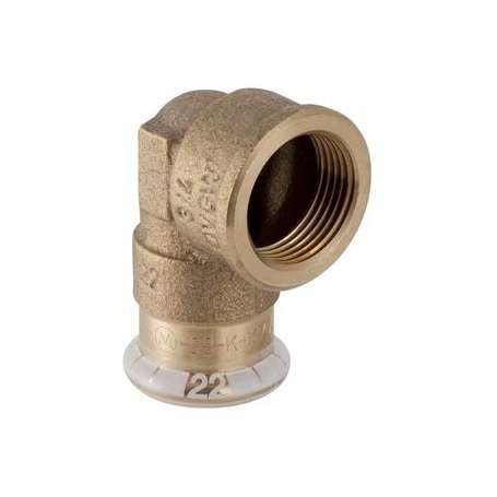 90 graders kobber pressvinkel med muffe & indvendigt gevind - ¾" x 15 mm