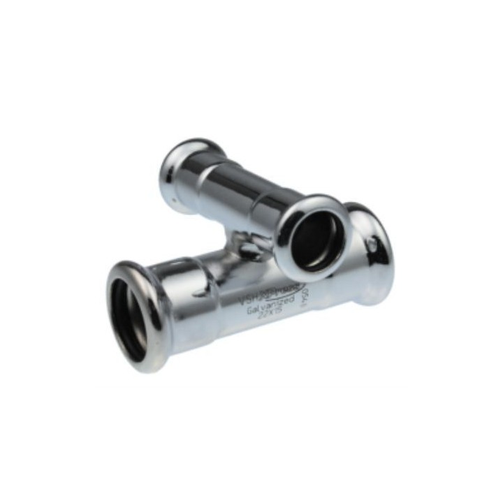 Forzinket & reduceret presskryds med 4 muffer - 28 - 15 mm