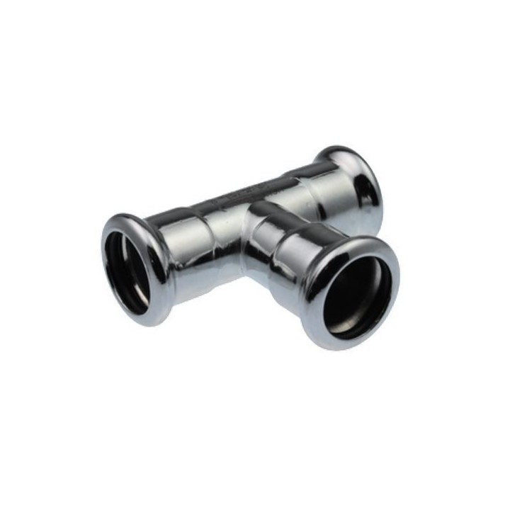 Forzinket press T-stykke med 3 muffer - 54 mm