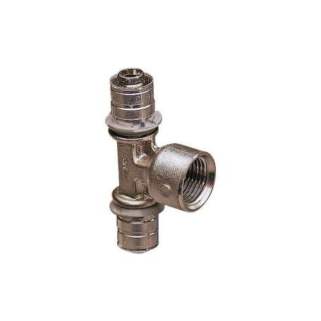Uponor AluPEX press T-stykke med muffe på afgreningen - 40 mm x ¾" x 40 mm