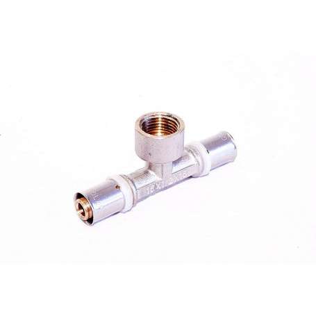 AluPEX press T-stykke med gevindmuffe - 20 mm x ¾"