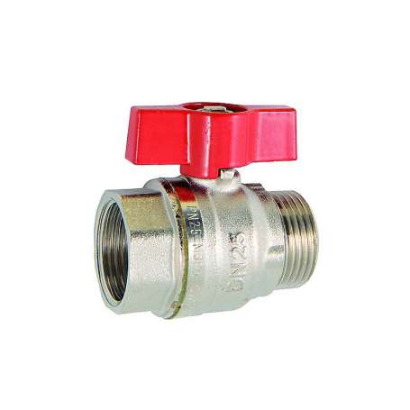 Kuglehane muffe/nippel (fuldt gennemløb)3/4''