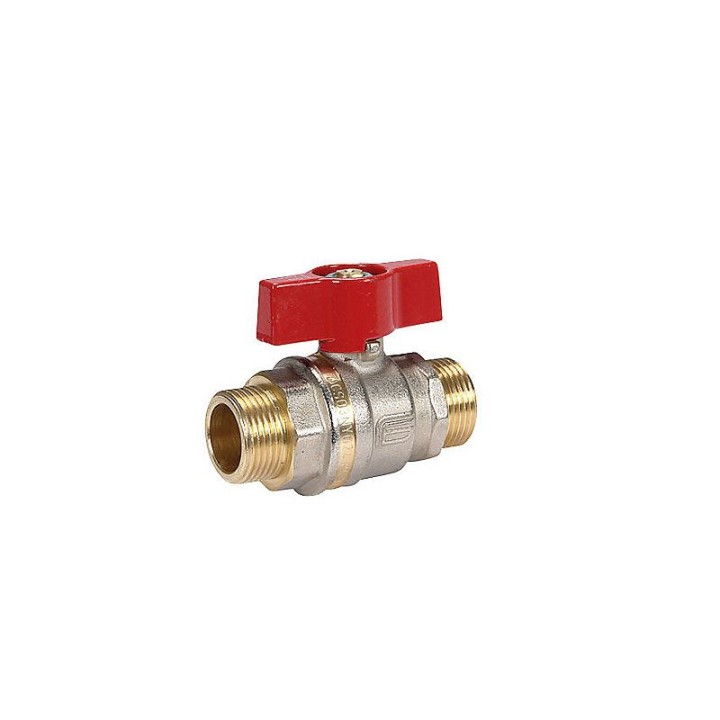 Kuglehane nippel/nippel (fuldt gennemløb)1/2''